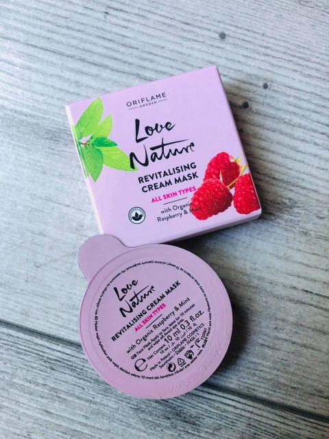 Oriflame Love Nature, Maseczka do twarzy, Rewitalizująca, Z organiczną maliną i miętą