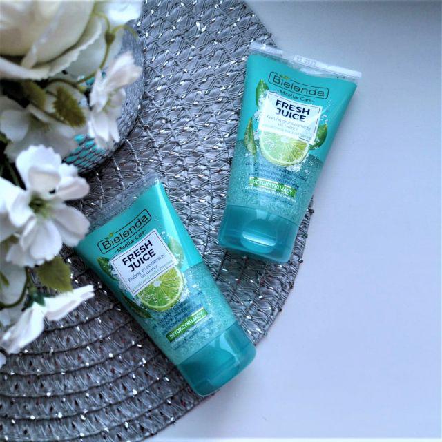 Bielenda Fresh Juice, Peeling gruboziarnisty do twarzy, Z bioaktywną wodą cytrusową, sok z limonki + kwas salicylowy