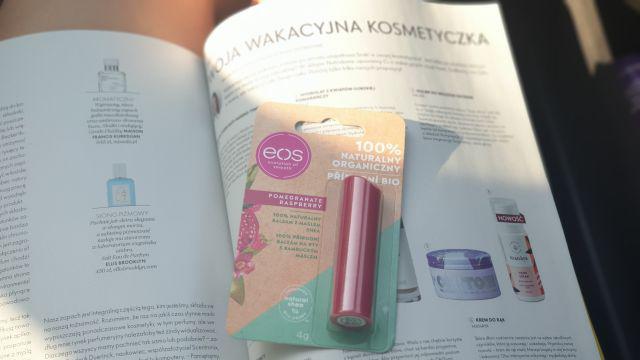 Eos, Naturalny balsam do ust z masłem shea, granat i tarta malinowa 