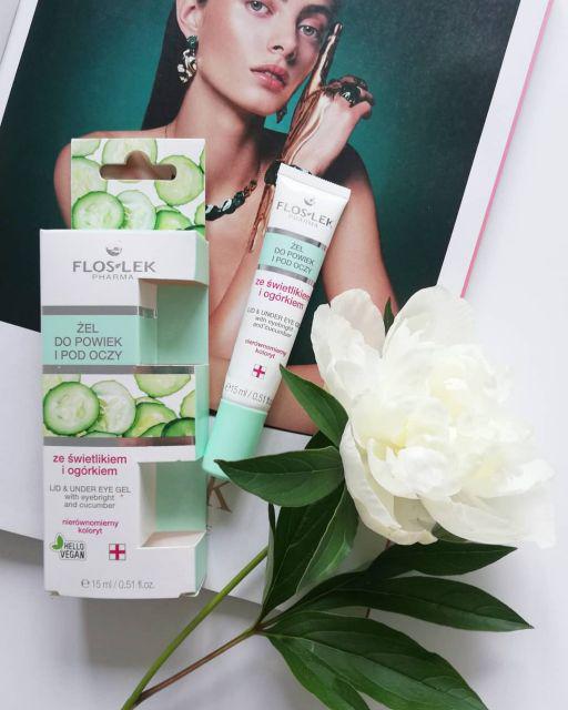 FlosLek Żel pod oczy i na powieki, Ze świetlikiem i ogórkiem, Nierównomierny koloryt 