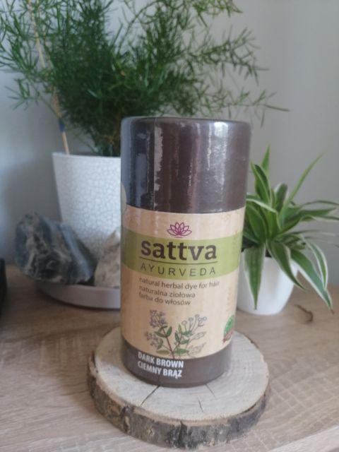 Sattva Naturalna ziołowa farba do włosów, Ciemny Brąz