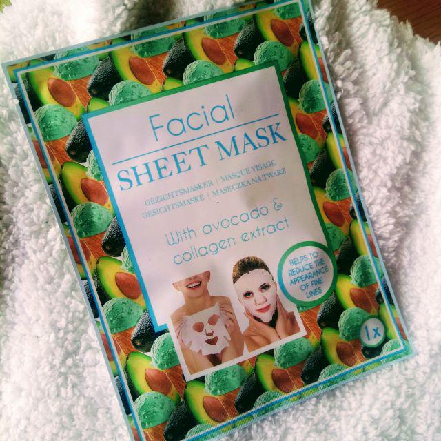 Face Sheet Mask, Maseczka do twarzy w płacie, avokado & collagen extract