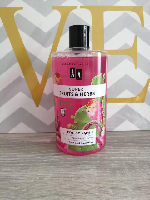 AA Super Fruits & Herbs, Płyn do kąpieli, Opuncja i amarantus