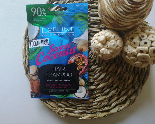 Eveline Food For Hair, Sweet Coconut, Szampon do włosów,  Z kokosem, olejkiem makadamia i marakują