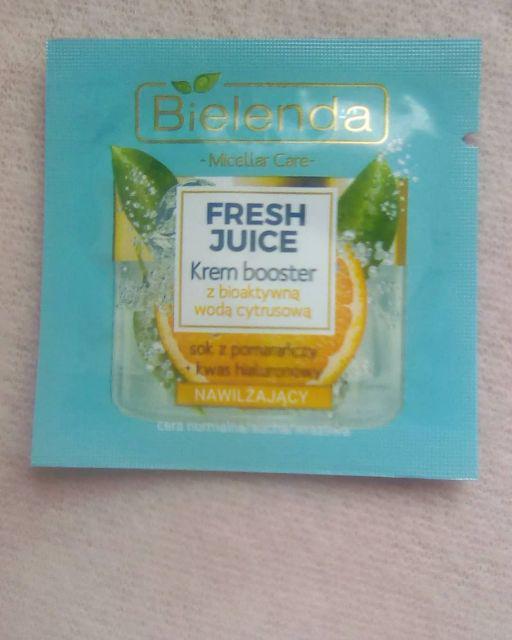 Bielenda Fresh Juice, Krem booster, Nawilżajacy, Z bioaktywną wodą cytrusową, sok z pomarańczy + kwas hialurownowy