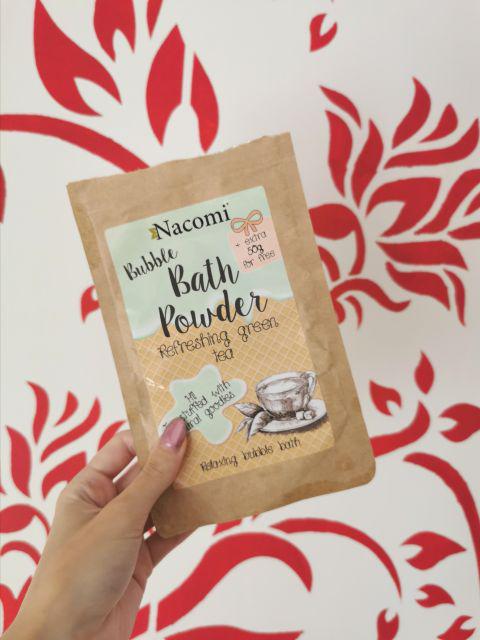 Nacomi Puder do kąpieli, Bubble Bath Powder, Refreshing Green Tea