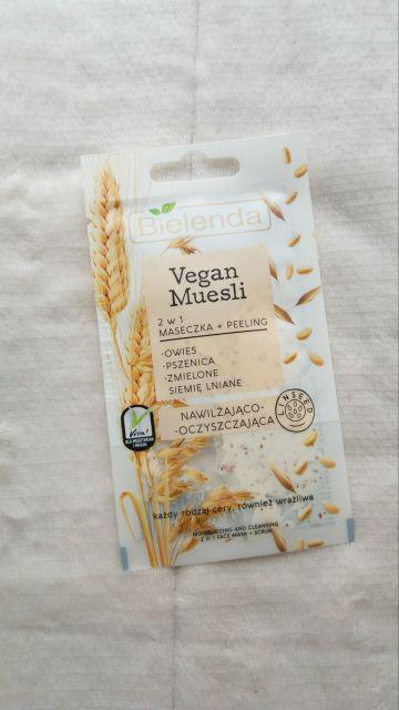 Bielenda Vegan Muesli, Maseczka + peeling do twarzy, 2w1, Nawilżająco-oczyszczająca,