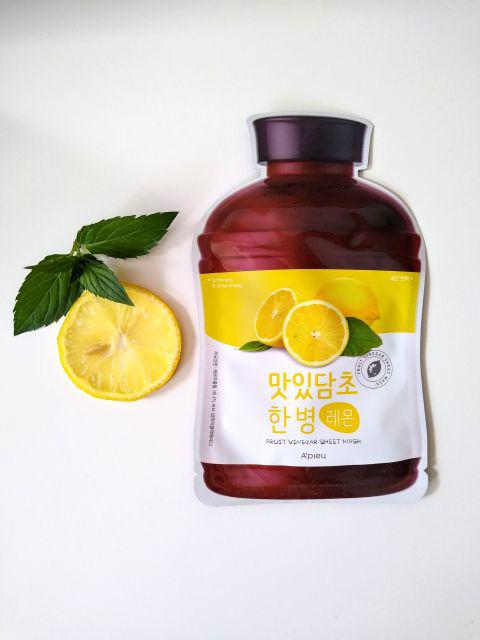 A'pieu Fruit Vinegar, Maska do twarzy w płacie, Lemon