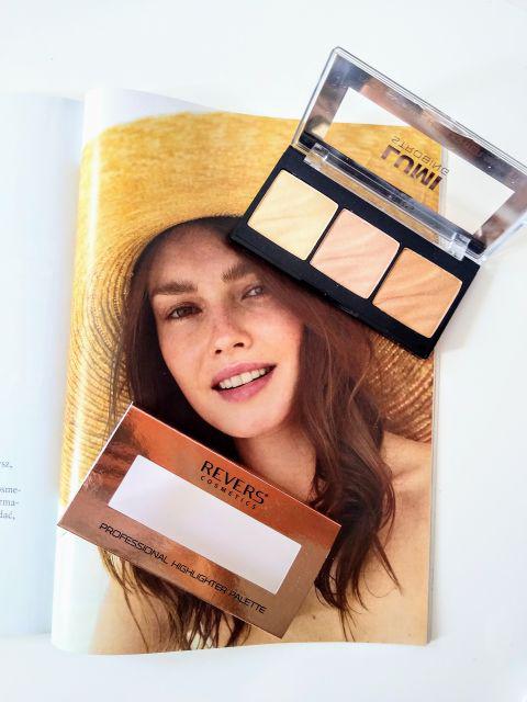 Revers Cosmetics Lumi Strobing, Paleta rozświetlaczy do twarzy, nr 04