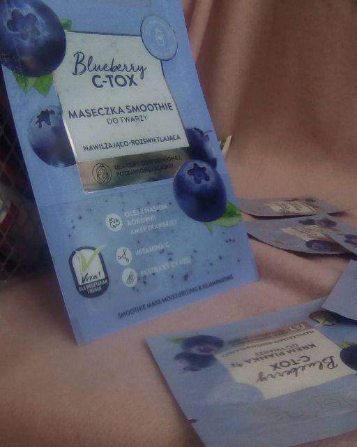 Bielenda Blueberry C-TOX, Maseczka do twarzy, Smoothie, Nawilżająco-rozświetlająca, Dla cery odwodnionej, pozbawionej blasku