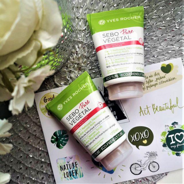 Yves Rocher Sebo Pure Végétal, Żel - Peeling do twarzy, Głęboko oczyszczający przeciw zaskórnikom