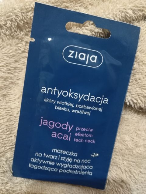 Ziaja Antyoksydacja, Jagody Acai, Maseczka na twarz i szyję, Na noc