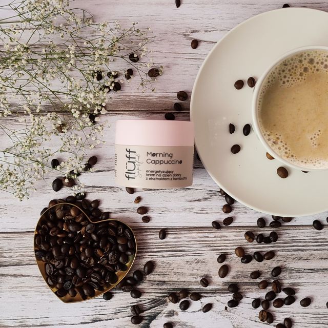 Fluff Superfood, Krem do twarzy, Morning Cappucino, Energetyzujący, Z ekstraktem z kombuchy