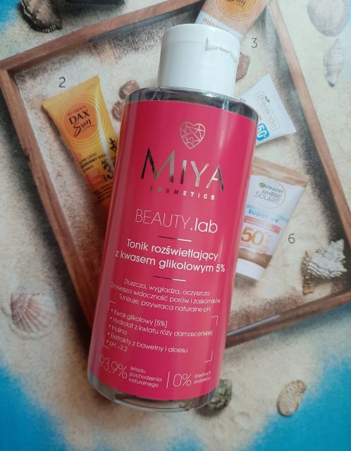 Miya Cosmetics Beauty lab, Tonik do twarzy, Rozświetlający, Kwas glikolowy 5%