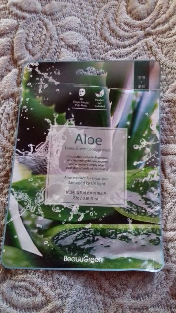 BeauuGreen Maska do twarzy w płacie, Contour Mask, Aloe 