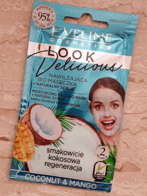 Eveline Look Delicious, Maseczka do twarzy, Nawilżająca, Bio, Smakowicie kokosowa regeneracja