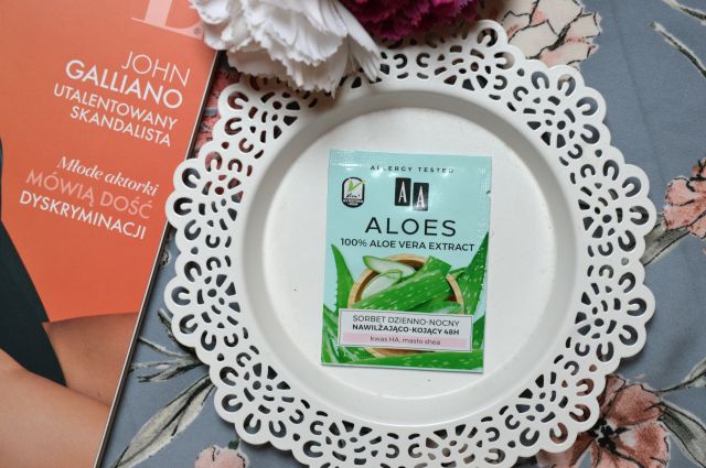 AA Aloes, Sorbet do twarzy, Dzienno-nocny, Nawilżająco-kojący 48h