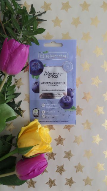 Bielenda Blueberry C-TOX, Maseczka do twarzy, Smoothie, Nawilżająco-rozświetlająca, Dla cery odwodnionej, pozbawionej blasku