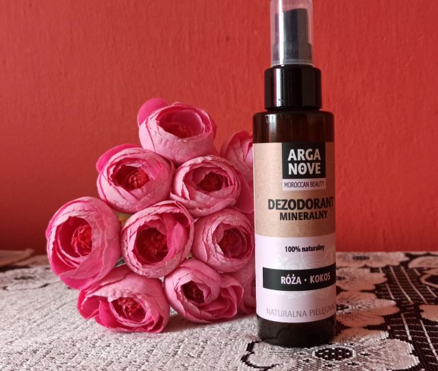 Arganove Moroccan Beauty, Dezodorant mineralny w sprayu, Róża i kokos