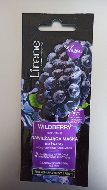 Lirene Smoothie Wildberry, Maseczka do twarzy, Nawilżająca, Czarna porzeczka & jeżyna 