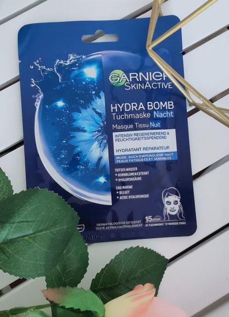 Garnier Skin Active, Maska do twarzy w płacie, Hydra Bomb, Nocne nawilżenie
