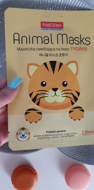 Purederm Maska do twarzy w płacie, Animal Masks, Nawilżająca, Tygrys