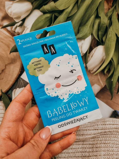AA Peeling do twarzy, Bąbelkowy, Odświeżający, Aktywny węgiel i aktywny tlen