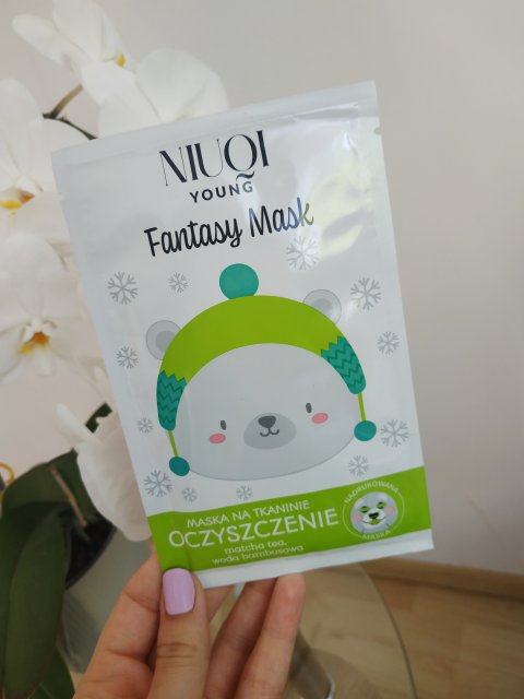 NIUQI Maska na tkaninie, Fantasy Mask, Oczyszczenie, Polarny Niedźwiedź 
