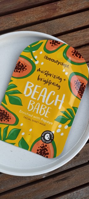 The Beauty Dept. Maseczka do twarzy w płacie, Nawilżająca i rozświetlająca, Beach Babe