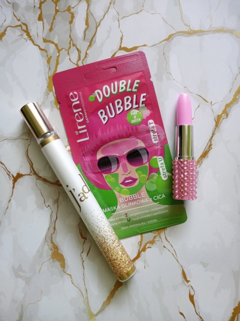 Lirene Double Bubble, Maska do twarzy, Glinkowa, Z Cica, Cera normalna i sucha, Pink & Green