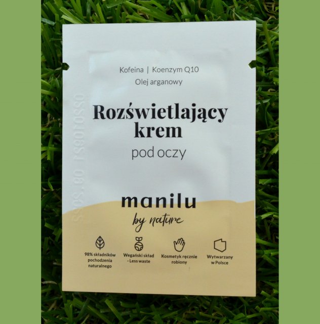 manilu Krem pod oczy, Rozświetlający, Kofeina, koenzym Q19 i olej arganowy