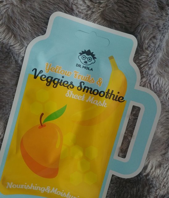 Dr. Mola Maska do twarzy w płacie, Yellow Fruits & Veggie Smoothie, Nourishing & Moisturizing