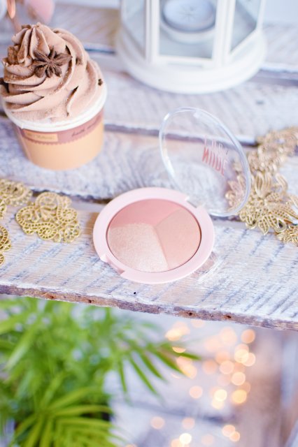 Golden Rose Nude Look, Baked Trio Face Powder, Wypiekane pudry do twarzy 3w1