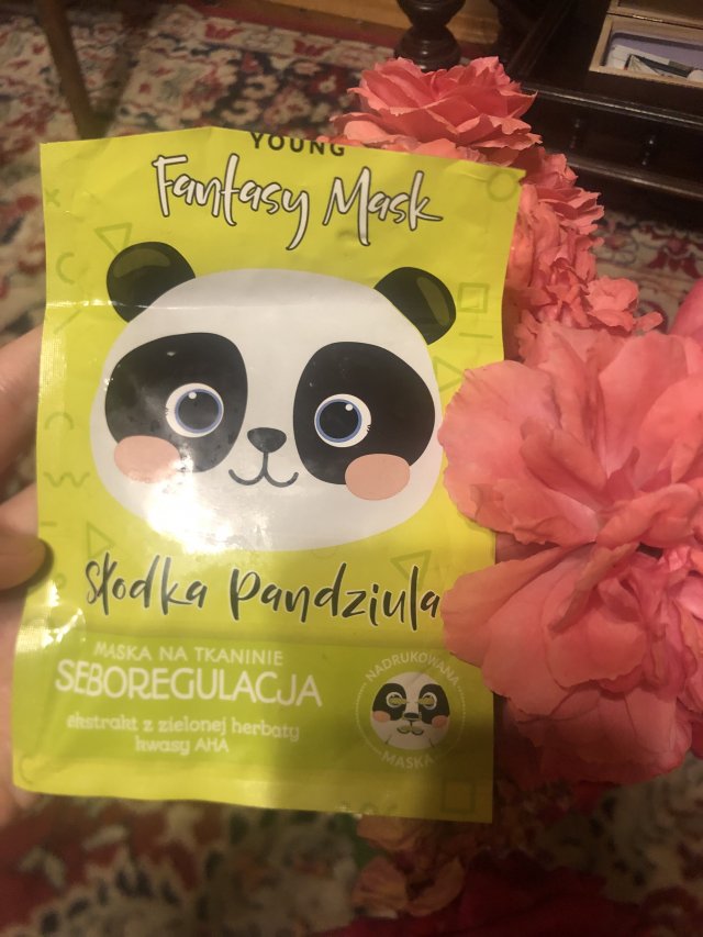 NIUQI Maska do twarzy w płacie, Fantasy Mask, Słodka Pandziula 