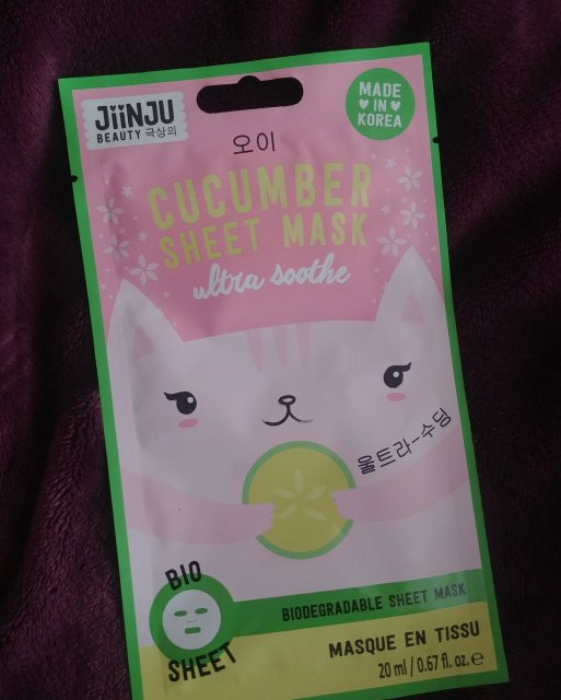 JiinJU Beauty Maska do twarzy w płacie, Cucumber Sheet Mask, Ultra Soothe