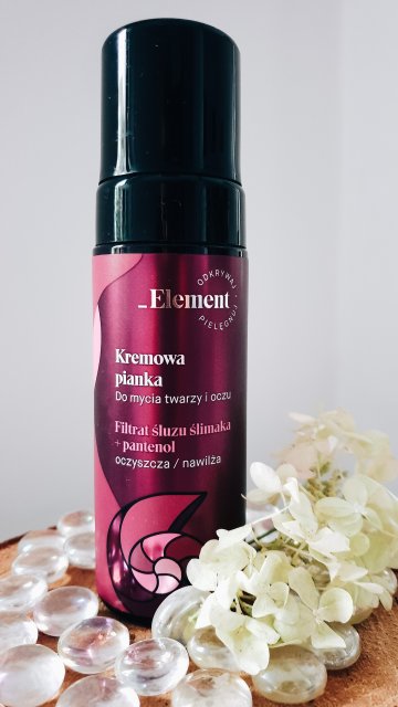 _Element Pianka do mycia twarzy, Kremowa, Filtrat śluzu ślimaka + pantenol