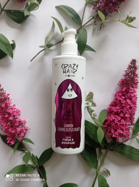 HISKIN Crazy Hair, Szampon do włosów, Głęboko oczyszczający, Malina i borówka