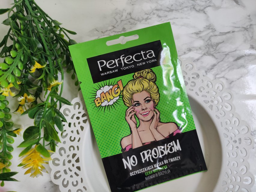 Perfecta No Problem, Maseczka do twarzy, Oczyszczająca, Cera mieszana, Mango & bazylia