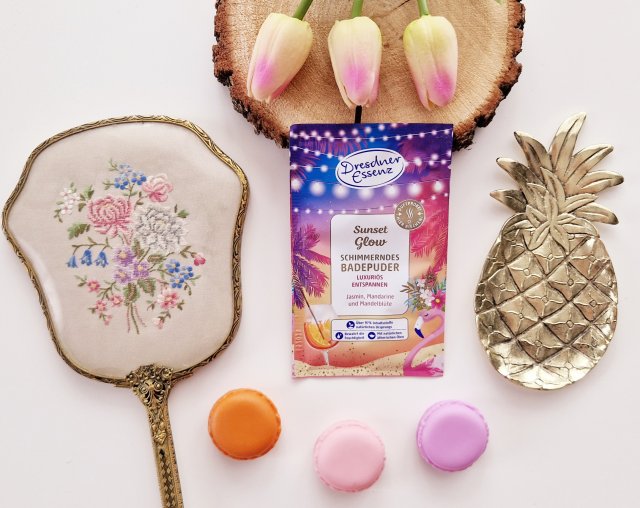 Dresdner Essenz Puder do kąpieli, Sunset Glow, Schimmerndes Badepuder 