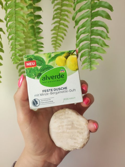Alverde Żel pod prysznic w kostce, Mięta i Bergamotka