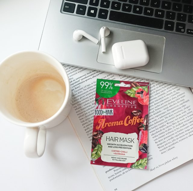 Eveline Food For Hair, Aroma Coffee, Maska do włosów, Z kawą, chilli i guaraną