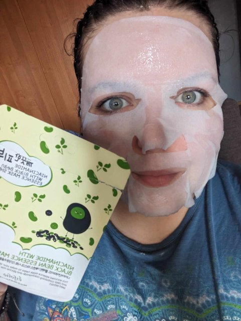 ésfolio Maska do twarzy w płacie, Niacinamide with Black Bean Essence
