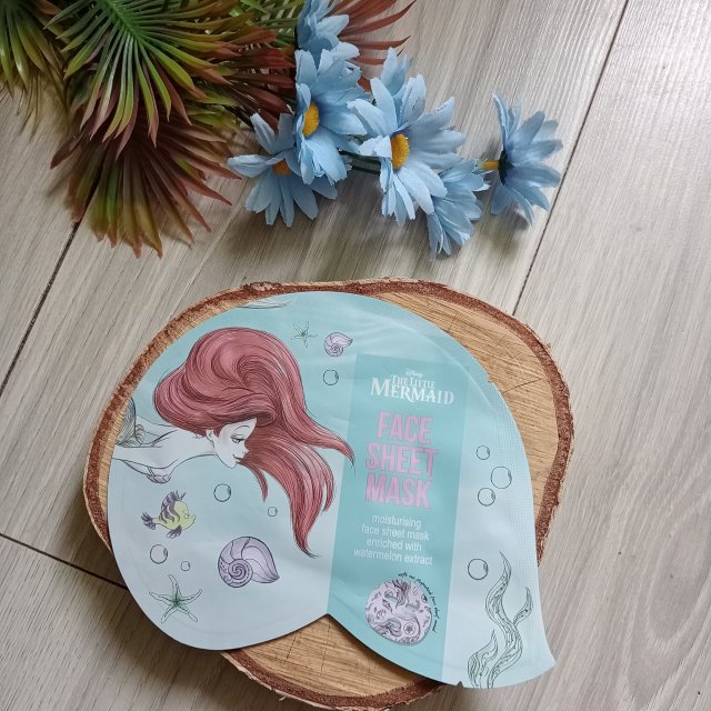 Topbrands Europe B.V. Disney, The Little Mermaid, Maseczka do twarzy w płacie, Relaksująca, Niebieska, Watermelon Extract