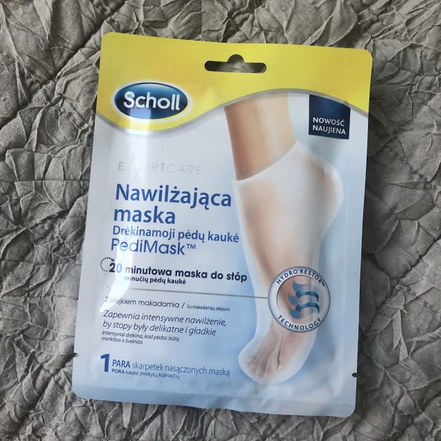 Scholl PediMask, 20 minutowa maska do stóp, Nawilżająca, Z olejkiem makadamia