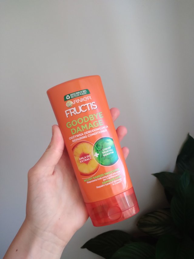 Garnier Fructis, Goodbye Damage, Odżywka do włosów, Odbudowująca, Amla Oil Extract & Liquid Vegetal Keratin