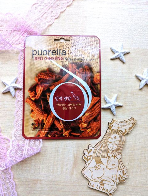Puorella Maska do twarzy w płacie, Red Ginseng Natural Mask Sheet