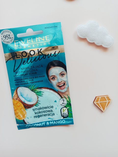 Eveline Look Delicious, Maseczka do twarzy, Nawilżająca, Bio, Smakowicie kokosowa regeneracja