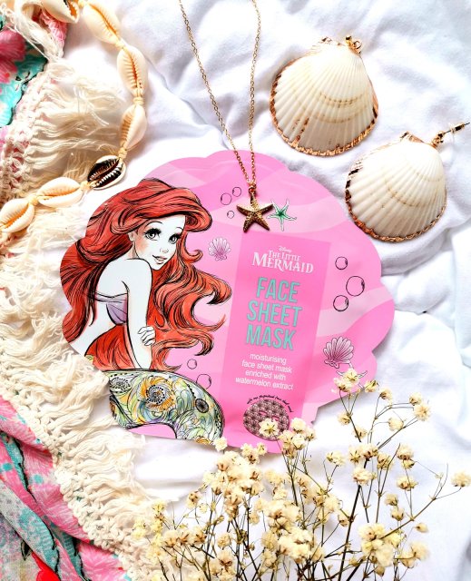 Topbrands Europe B.V. Disney, The Little Mermaid, Maseczka do twarzy w płacie, Nawilżająca, Różowa, Watermelon Extract