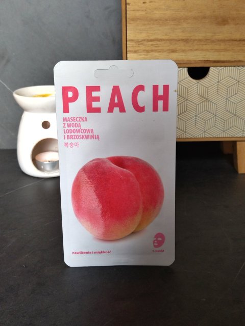 Blue Dot Maska do twarzy w płacie, A With Iceland Glacial Water, Peach