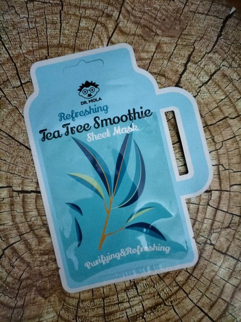 Dr. Mola Maska do twarzy w płacie, Tea Tree Smoothie, Refreshing